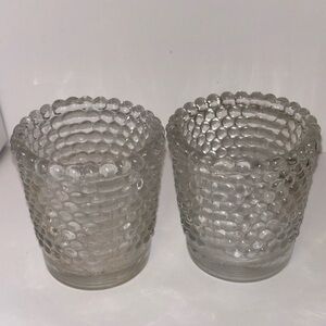 Vintage Glass Hobnail Candle Holders